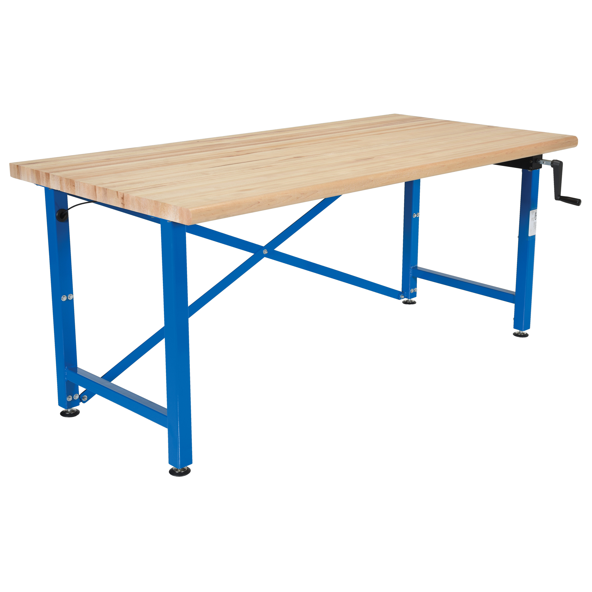 Vestil Manual Adjustable Ergonomic Work Bench - 70in. Width, Steel/Wood, Model# EWB-7236